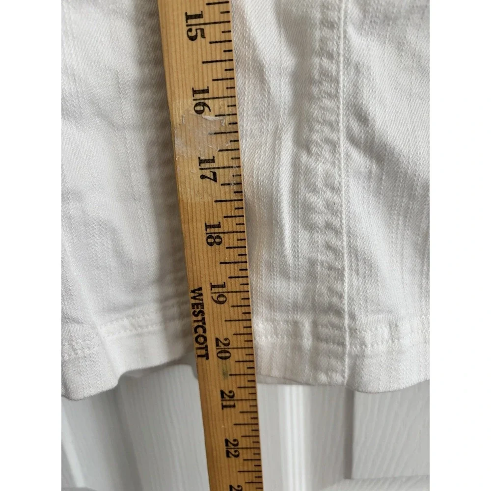 Vintage Chaps Jacket Womens‎ L White Denim Lace Overlay 3/4 Sleeve Cottagecore